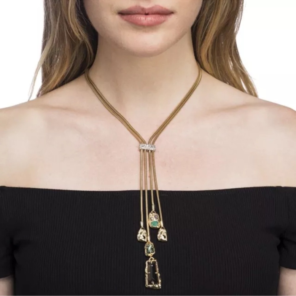 Alexis Bittar Inlaid with colorful zircon irregular Necklace